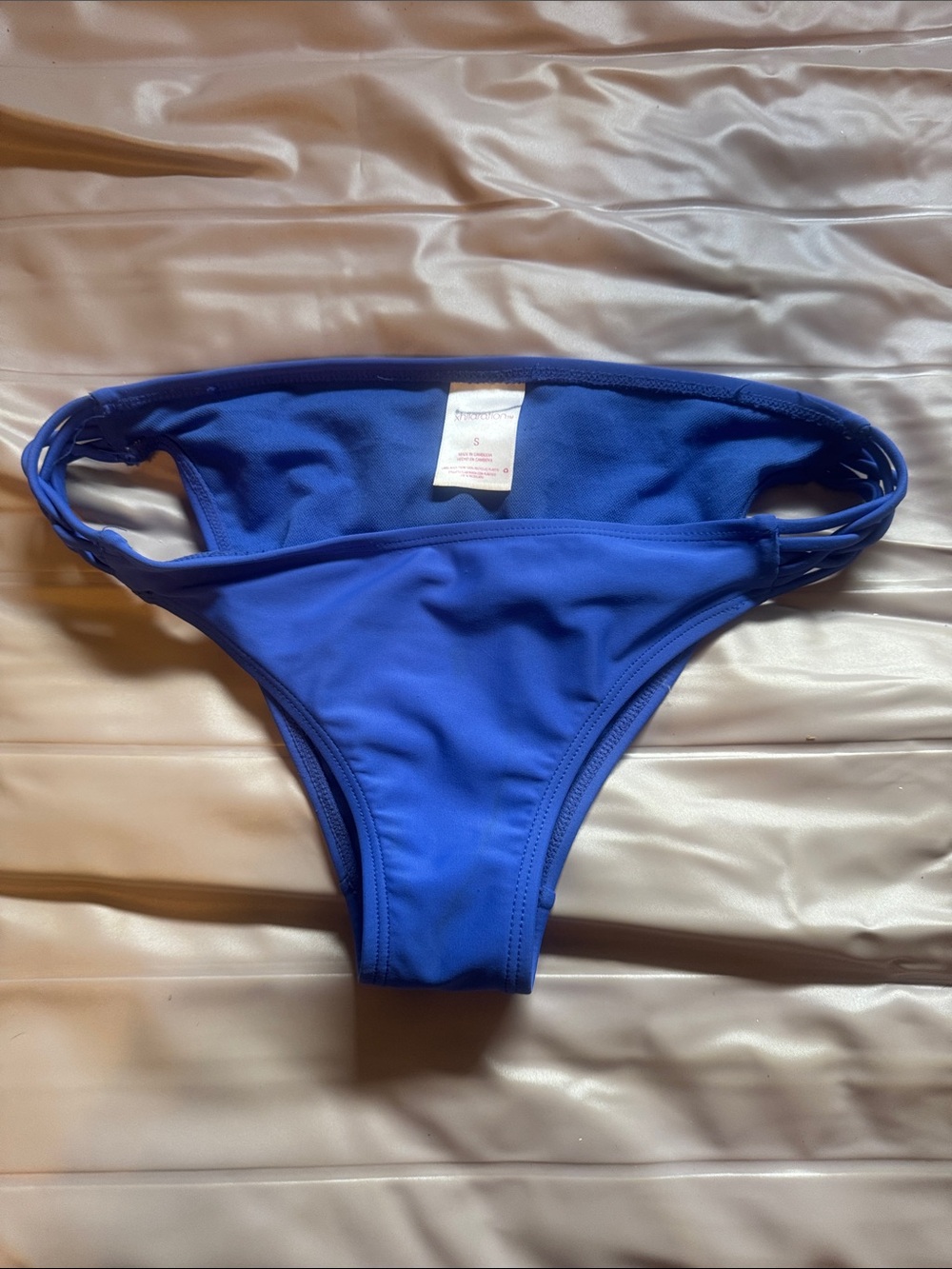 XHilaration Electric Blue Strappy Bikini Bottoms. NWOT size small